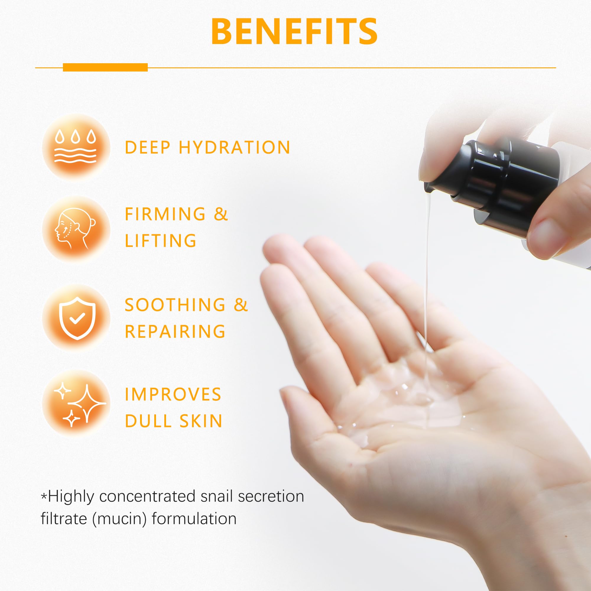 MAVENI High Concentration Snail Mucin Plumping Serum 100ml 3.38 fl.oz,Hydrating Serum with Snail, Reduce Wrinkles and Fine Lines,Smooth Facial Skin